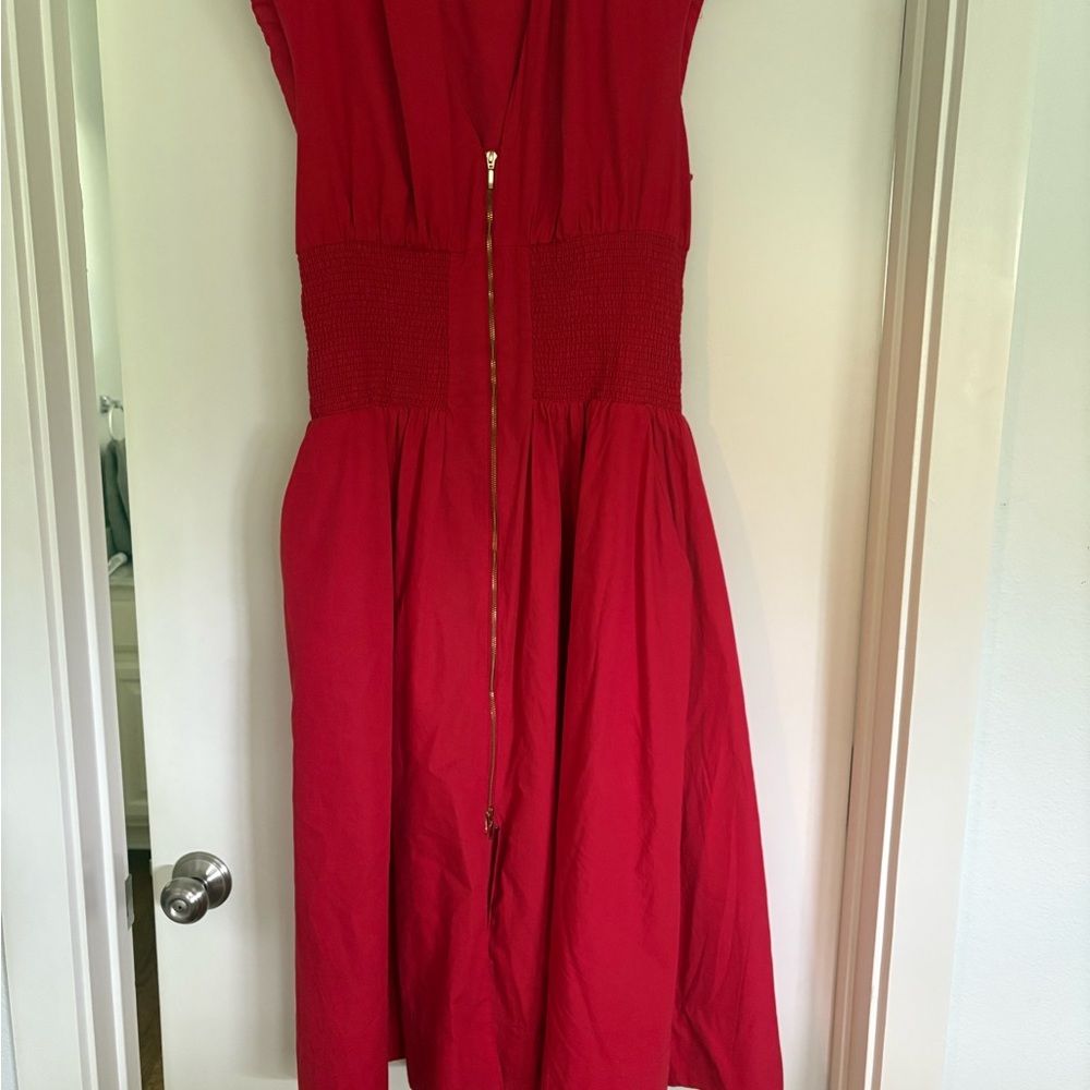 Anthropologie Vibrant Red Midi Dress